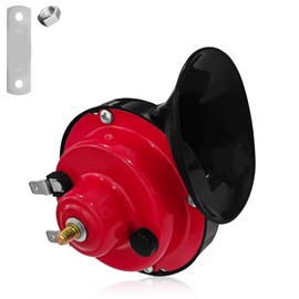 QKYS Car Air Horns for Safety, 300DB 12V Super Loud Truck Train Horn, Waterproof Auto Air Electric Snail Horn Replacement Kit, Bull Horns for Car Hood, Truck Hood, Motorcycle, Scooter, Boat (Red)