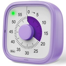 ADHD Timer, Pomodoro Timers for Kids Adults, 60-Minute Countdown Desk Timer for Productivity, Silent ADHD Tools for Kids Toddlers, Kitchen for Cooking (Purple)