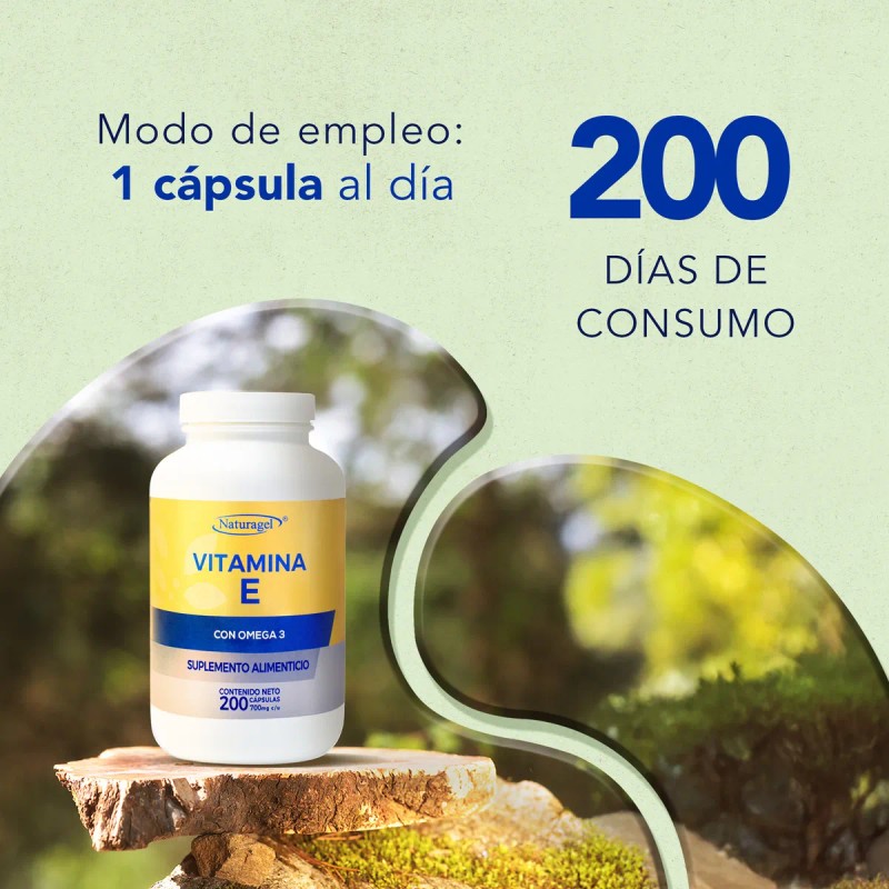 Vitamina E + Omega 3 Antioxidante | 200 Cápsulas |