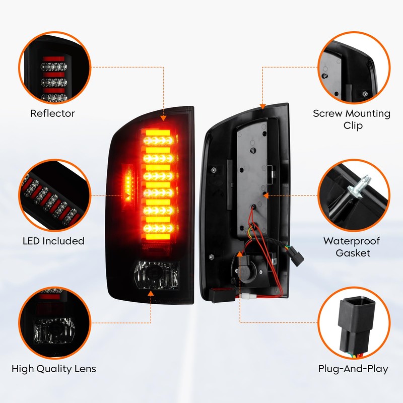 Tresound LED Tail Light for Dodge Ram 1500 2002-2006, Ram