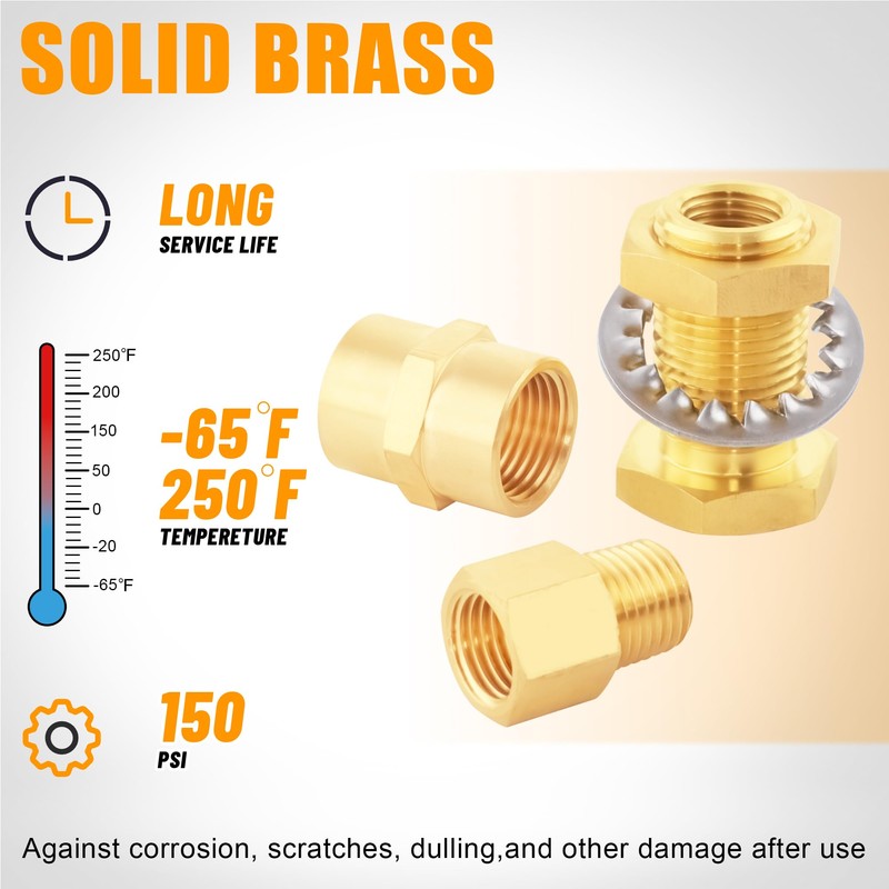 Ailbiuko 92PCS Brass Pipe Fittings Assortment Kit NPT Adapter,Hex Nipple,Reducer