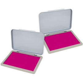 2 Pack Metal Case Stamp Pad Medium Size, Magenta Purple Color - Size: 3" x 4" - Choose from 15 Ink Colors