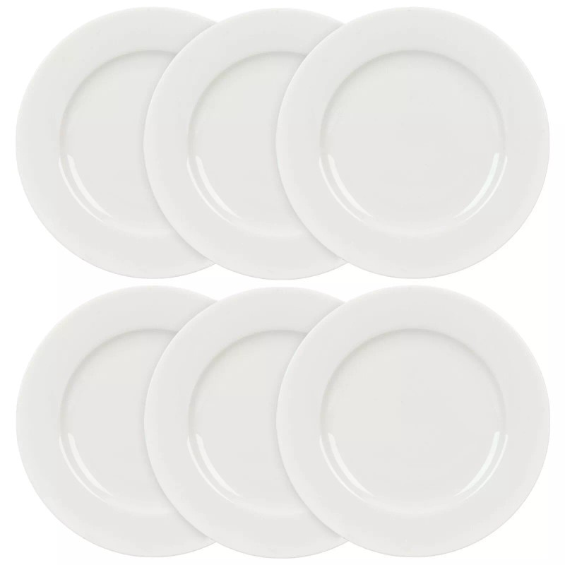 STPGOODS White Dinner Plate Set of 6 Porcelain Plates Set