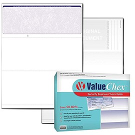 VersaCheck ValueChex Blank Check Paper - Form #1000 Business Voucher Check on Top - Blue - Classic - 250 Sheets/250 Checks