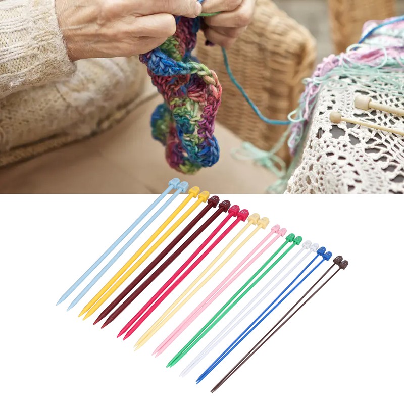 20Pcs Knitting Needles Multicolour Portable 26cm Sweater Needle Plastic Weaving