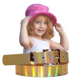 EANAGO Children's Belt - Modern Glitter Belt for Girls - Children's Belt Girls - Belt Children Girls - Belt Girls, Gold Shimmer