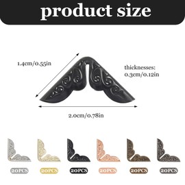 Oruola 120 Pcs Metal Book Corner Protectors,6 Colors Photo Corners Book Corner Protectors,Iron Corners Guard Edge Decorative for Scrapbook Photo Album Notebook Cover Menus Folder