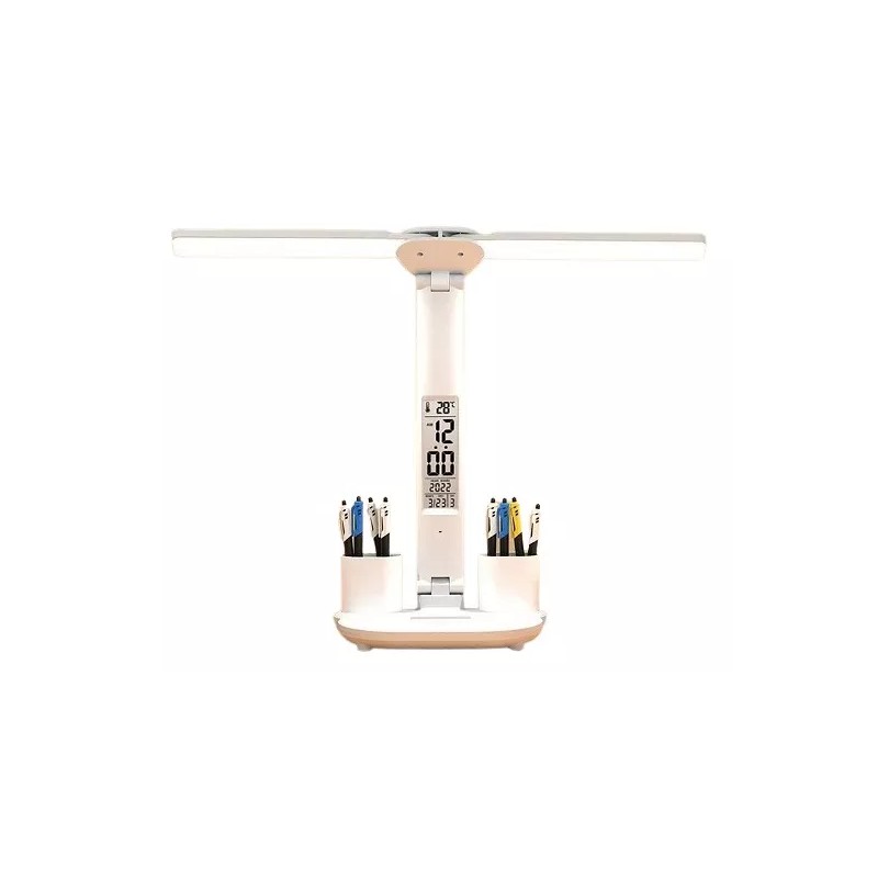 Eco R Lampara Led Doble De Mesa Reloj Y Lapicero