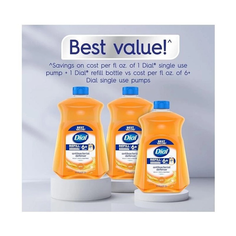 Dial Antibacterial Liquid Hand Soap Refill, Gold, 52 fl oz