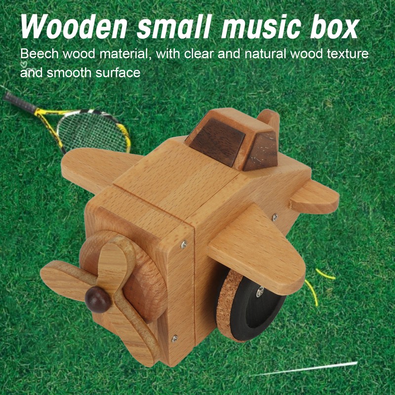 Fighter Music Box Aircraft Wood Craft Musical Box Birthday Christmas