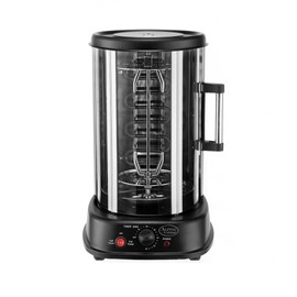 Alpine Cuisine 21L 1500W Vertical Rotisserie Grill with Auto Shut-Off | Multifunctional Kitchen Appliance for Roasting, Grilling & Baking | Includes Rotisserie Spit, Kebab Skewers & Forks, Black