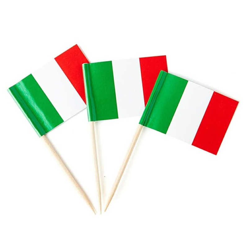 100x Italy Flag Toothpick Decors Versatile Decoration Solution Made with