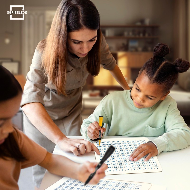 SCRIBBLEDO Dry Erase Number Chart 9”x12” White Board Teacher Student