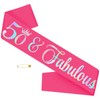 50 and Fabulous 50th Birthday Sash with Iridescent Foil, Hot