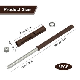 Pack of 8 Concealed Shelf Brackets, Invisible, Floating Shelf Brackets, Hardware, Shelves for DIY Floating Bookshelf, Wall Shelves, Diameter 10 x 100 mm