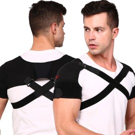 Inmovilizador de Hombrera Ortopedica, Soporte de Hombro Hombre y Mujer, Manga de Compresión Ajustable, para Prevenir Lesiones en Hombro y Aliviar el Dolor de Esguinces y Artritis, Sirve para Ambos Hombros（L)