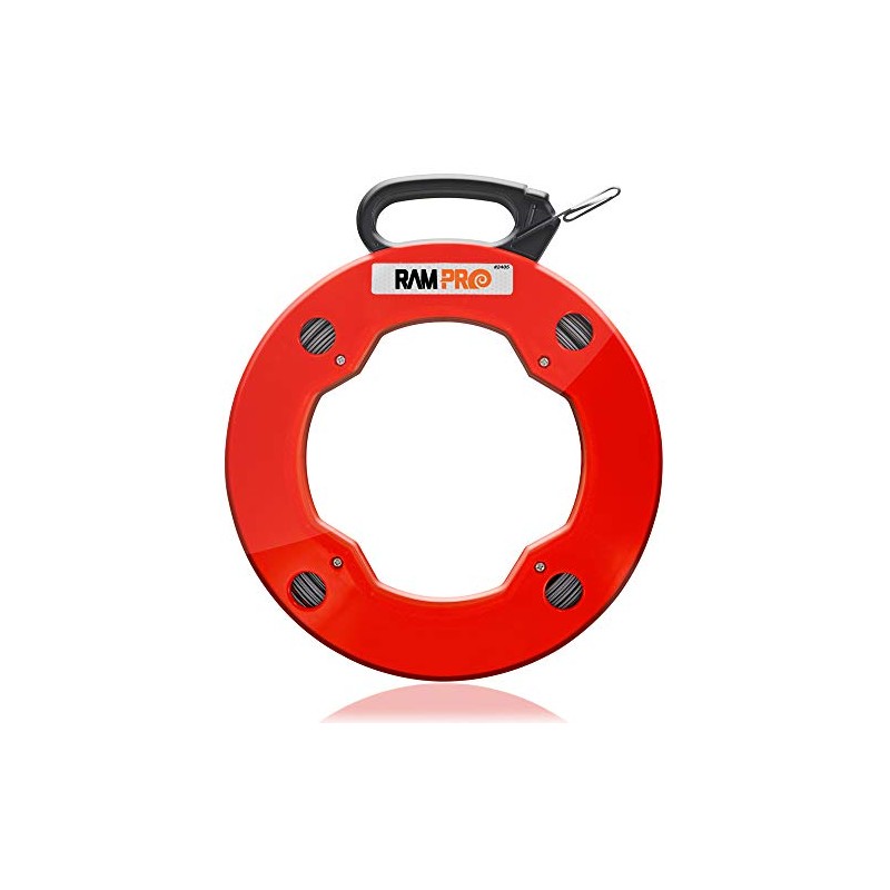 Vanitek 200 Foot Reach, Spring-Steel Fish Tape Reel, with High