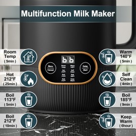 8 in 1 Nut Milk Maker, 8 Blade 35oz Homemade Almond, Oat, Coconut, Soy, Plant Based Milks and Non Dairy Beverages, Soy Milk Maker Machine with Delay Start/Keep Warm/Self-Cleaning/Boil Water