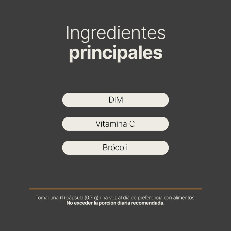 DIM (Diindolilmetano) 240 cápsulas 700 mg por cápsula. Adicionado con