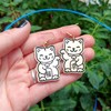 Golden Waving Lucky Cat Maneki Neko Dangle Earrings, Janpanese Manekineko