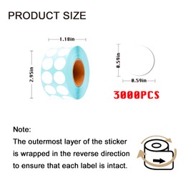 3000 Pieces Diamond Painting Storage Containers White Labels, Diamond Painting Bead Kits for Name Number, Self-Adhesiven Blank Writable Small Art Stickers for Office DIY (0.59 inch)