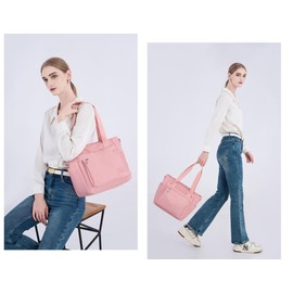 JIANLINST Women Handbag Casual Hobo shoulder Bag Multi Pockets Crossbody Messenger Bag for Work Shopping Travel Pink
