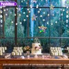 Iridescent Star Decoration Sets, 39.3 Ft Iridescent Star Garland and