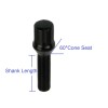 BWA 20 Black 14x1.25 Spline Cone Seat Lug Bolts 28mm/1.10"