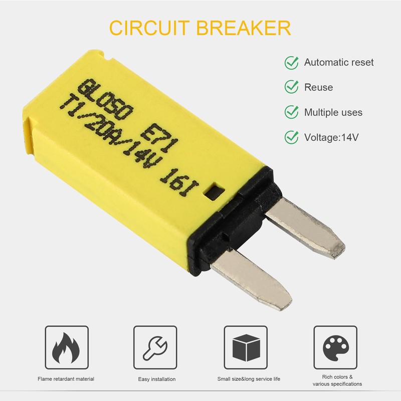 GLOSO E71 2.8mm Automatic Circuit Breaker Mini ATM 30Amp Circuit
