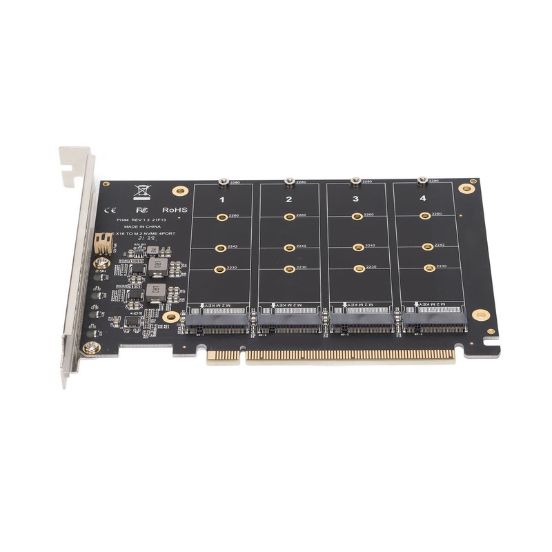 Adapter Card NVME M.2 to PCIE X16 4 Ports 32Gbps