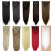 Clip-in hair extensions, 8 wefts like real hair, straight