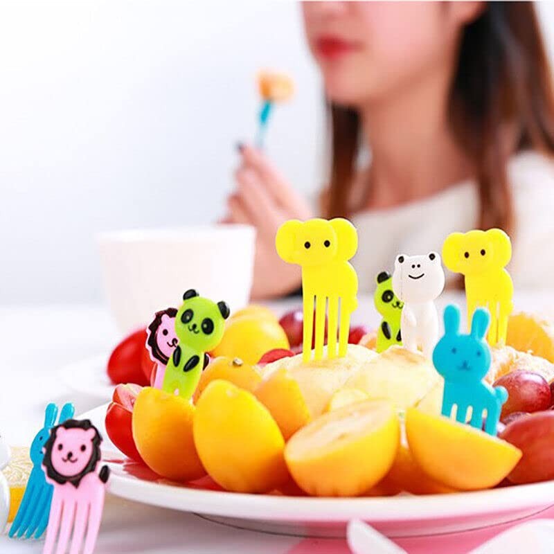 AIMALL 36 Pcs Mini Kids Animal Food Fruit Picks Forks