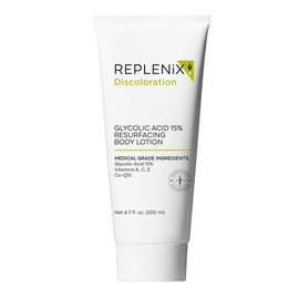 Replenix- Loción corporal renovadora con ácido glicólico al 15%, crema exfoliante hidratante e iluminadora de grado médico