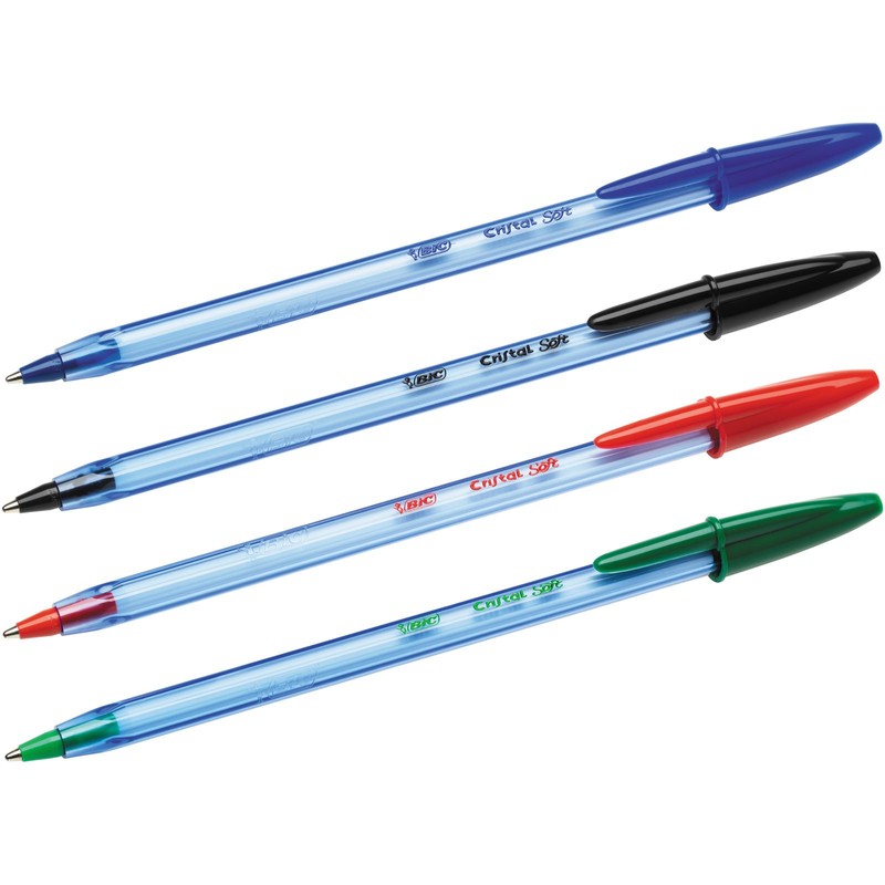 BIC Cristal Soft Ballpoint Pens Non-Retractable Blue Box of 50