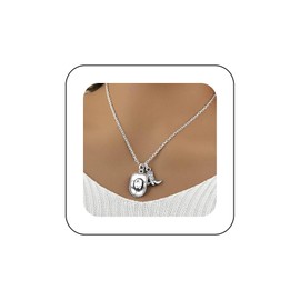 Inilbran Boho Hat Boot Pendant Necklace Vintage High Boot Choker Necklace Silver Cowboy Hat Necklace Adjustable Western Cowboy Chain Necklace Jewellery for Women, Zinc, No Gemstone