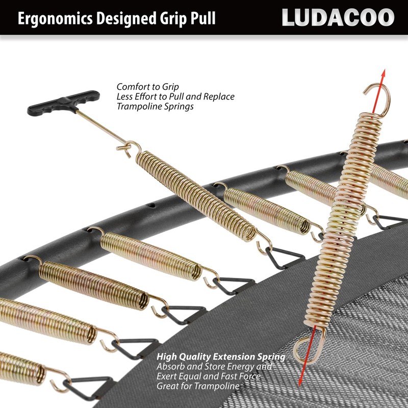 LUDACOO 3.5"-8.5" Trampoline Springs, Heavy Duty Stainless Steel Trampoline Accessories