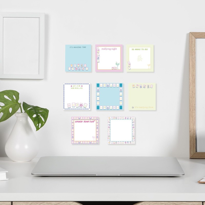 24 Pcs Mahjong Sticky Notes Mah Jong Self-Stick Note Pads
