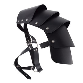 harayaa Gothic Steampunk Shoulder Armour Shrug Belt Single Shoulder Armour for Costumes, black
