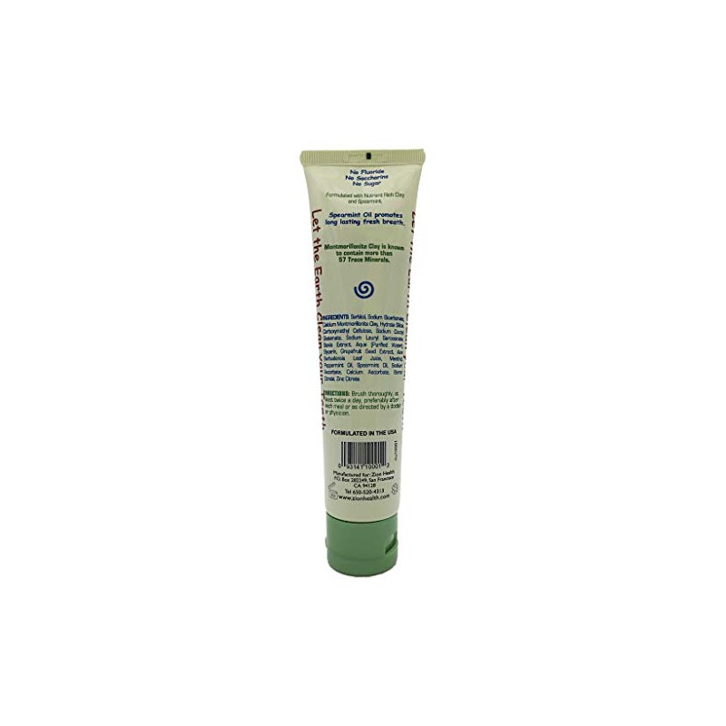 Claybrite Original Toothpaste Zion Health 3.2 oz Paste