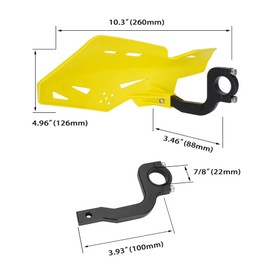 JIAYAN 7/8 Inch 22 mm Dirt Bike Hand Guards, Handlebar Hand Guards Protector with CNC Bracket Pair for Motocross ATV SX SXF EXC XCW KLX KX LTR TRX - Yellow