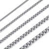 OSTAN Men's/Women's Stainless Steel Silver Box Chain, Briolette Chain, Venetian
