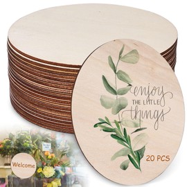 Pack of 20 Round Wooden Discs, 15 cm Diameter Round Natural Wood Discs, 3 mm Untreated Wooden Plate, Round Wooden Discs for Crafts for Christmas, DIY Projects, Children's Card Making