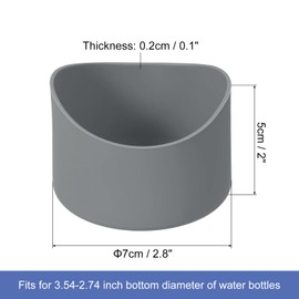 uxcell 2pcs 7cm Protective Silicone Boot Sleeve for 12-24 oz, Water Bottle Bottom Silicone Anti-Slip Sleeve Cover, Irregular Shape Cup Accessories, Dark Gray