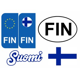 Daged Finland Sticker Card 5 Pieces – Foreign License Plate Car Motorcycle Biker Flag Vinyl KN