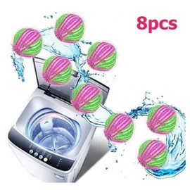 8Pcs Pet Hair Remover Balls, Nylon Round Laundry Pet Hair Catcher Lint Remover Reusable Washing Machine Hair Catcher for Household Laundry