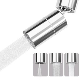 Frizzlife 360° Swivel Faucet Aerator Sink Extender, 3-Mode Sprayer Water Filter Extension Replacement, Universal Big Angle Tap Head Attachment for Kitchen/Bathroom & Washing Hair/Face/Toddlers Use