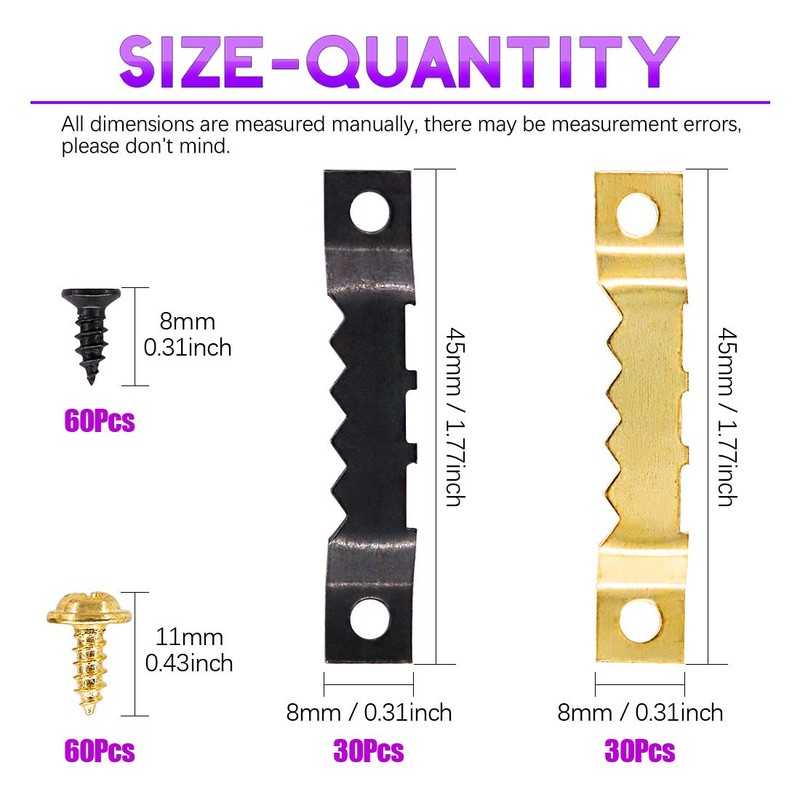 Swpeet 415Pcs Picture Hangers Kit with Screws, Heavy Duty Assorted