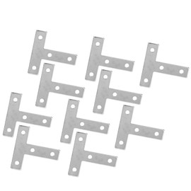 10Pcs Aluminum Extrusion Profiles,T Type Brackets,Carbon Steel Angle Connetcing Fasteners 2020 Aluminium Profiles Connection Plate Corner Brackets for Repair Fixing Joining Furniture (20T Plate)