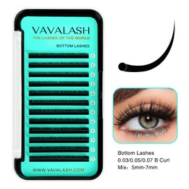 VAVALASH Bottom Lash Extensions 5/6/7mm Mixed Under Bottom Lower Eyelash Extensions Natural Bottom Lashes（0.03-B-5-7mm Mixed）