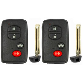 2X New Replacement Keyless B Key Fob Shell / CASE Compatible with & Fits for Toyota Proximity Remote - (No Electronics or Chip Inside)